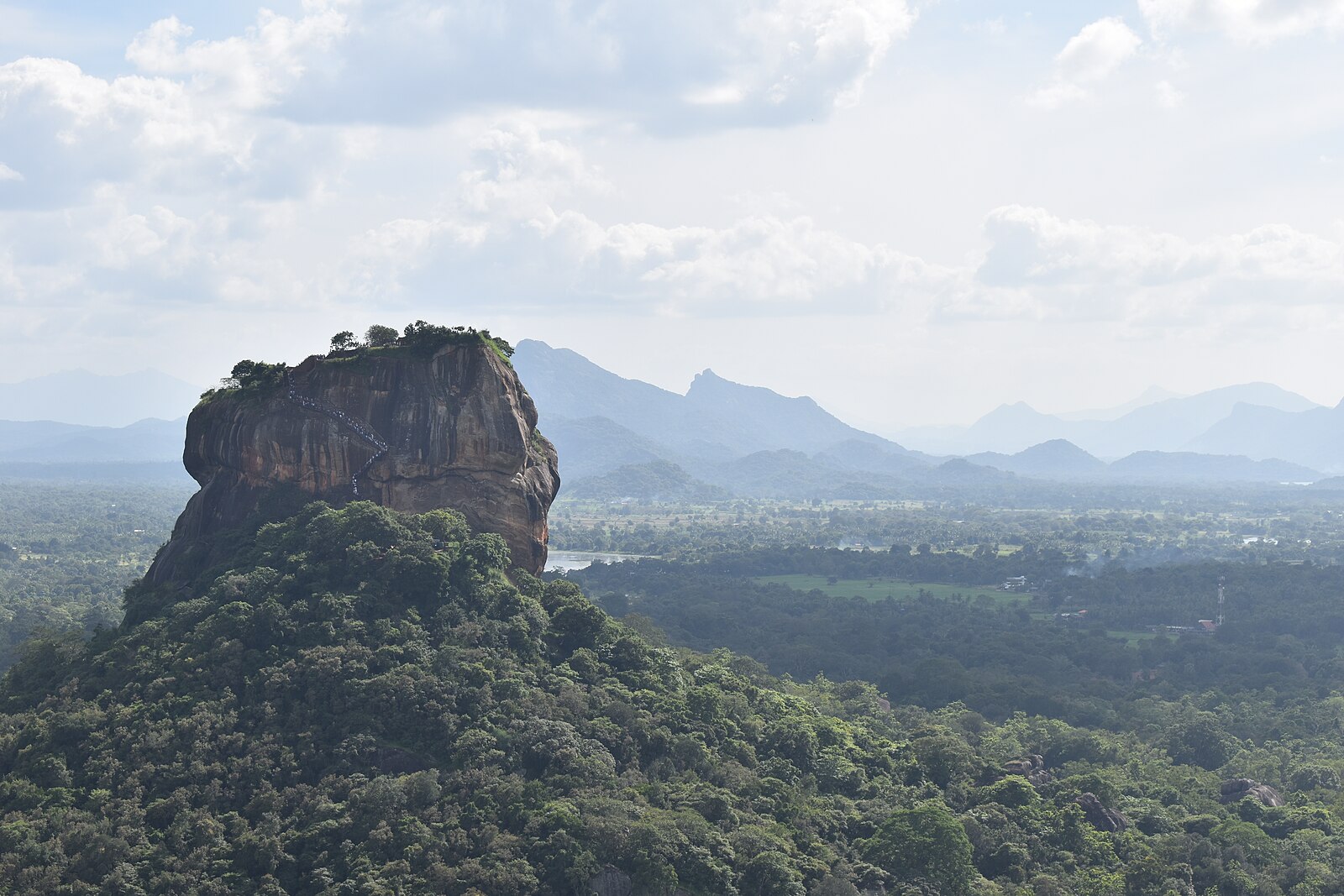 Sigiriya rock fortress viewed from Pidurangala Rock, Sri Lanka